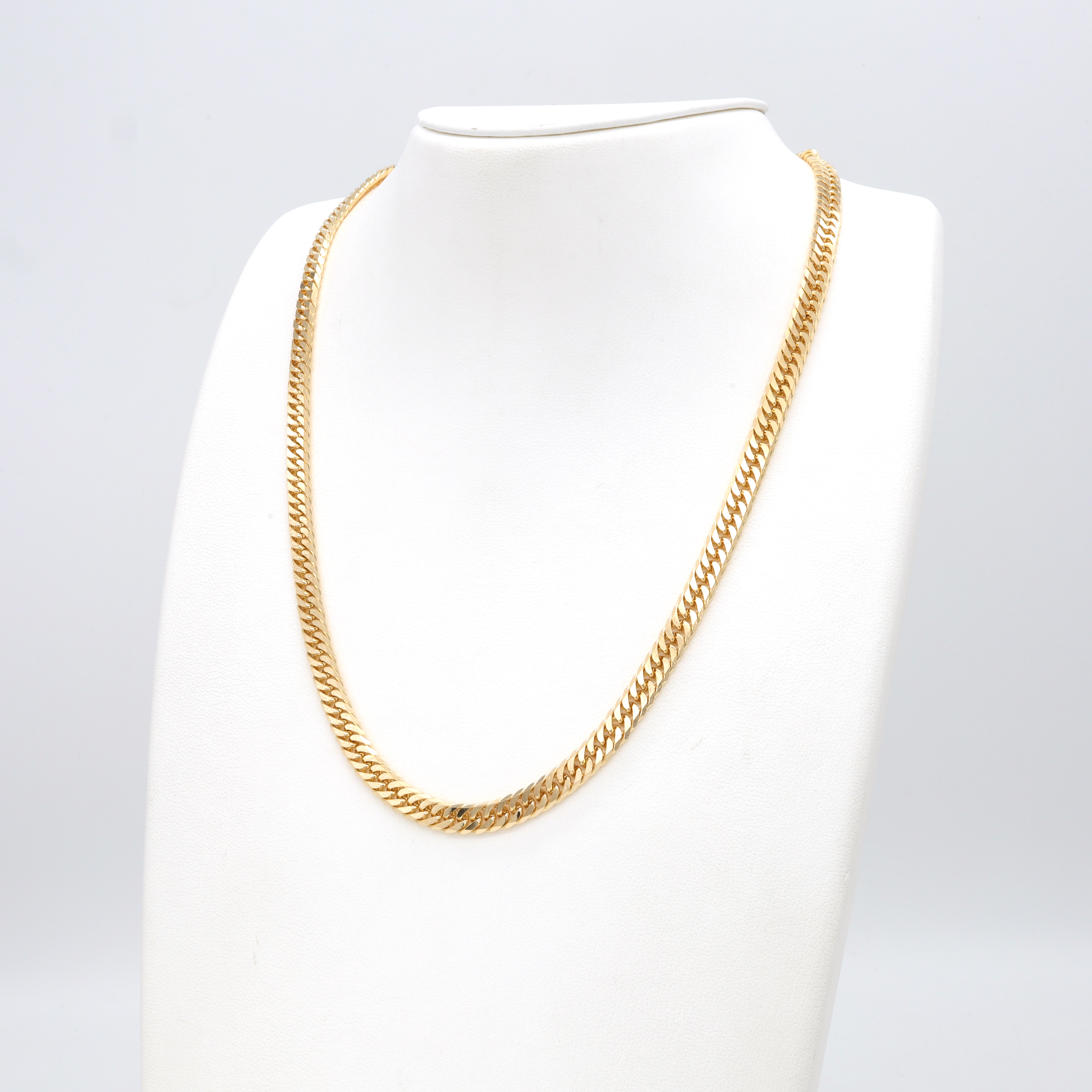 18K YG W.CURB-6DC NECKLACE